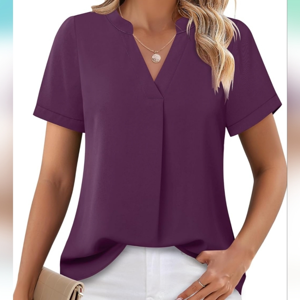 Short sleeve v-neck blouse